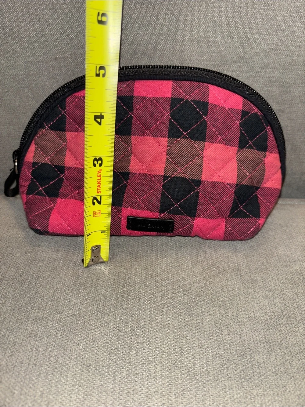 Vera Bradley Red and Black Buffalo Plaid Quilted Cosmetic Case